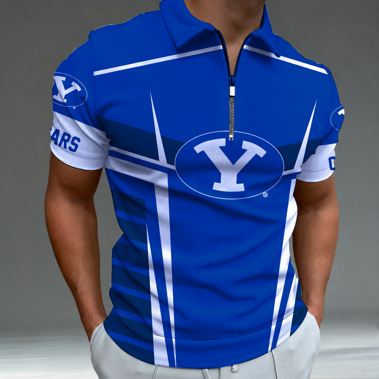 [FAN FAVORITE] NEW CUSTOMIZED NCAA FBS11 BYU BYU COUGARS POLO SHIRT