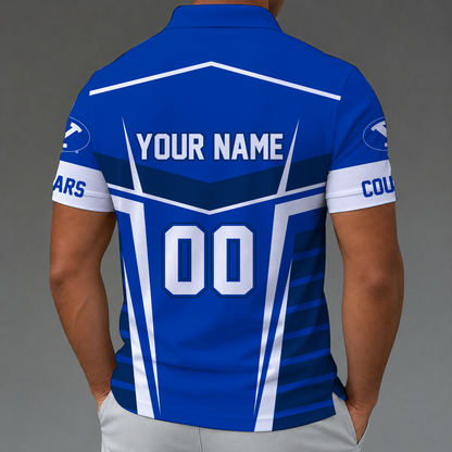 [FAN FAVORITE] NEW CUSTOMIZED NCAA FBS11 BYU BYU COUGARS POLO SHIRT