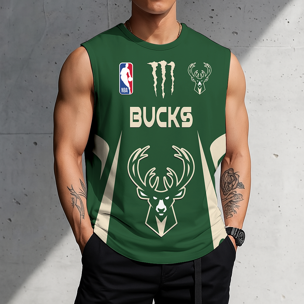 LIMITED EDITION - NEW CUSTOMIZED NBA11 MBU MILWAUKEE BUCKS MEN'S GYM SHIRT