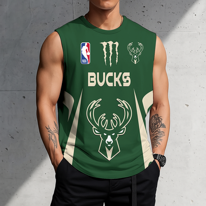 LIMITED EDITION - NEW CUSTOMIZED NBA11 MBU MILWAUKEE BUCKS MEN'S GYM SHIRT