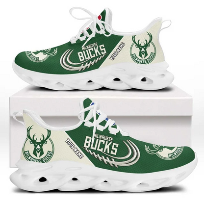 LIMITED EDITION - NEW CUSTOMIZED NBA11 MBU MILWAUKEE BUCKS PREMIUM CLUNKY SNEAKERS
