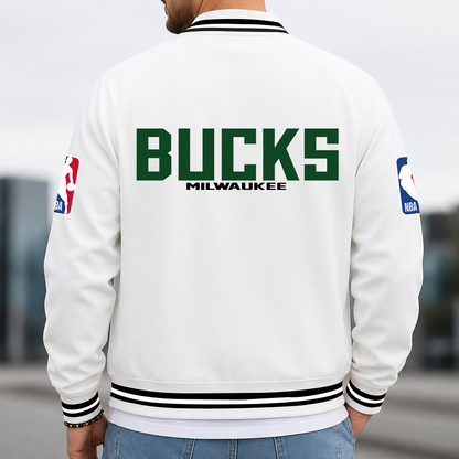 [HOT DEAL] NEW CUSTOMIZED NBA11 MBU MILWAUKEE BUCKS MULTICOLOR MEN'S CASUAL JACKET