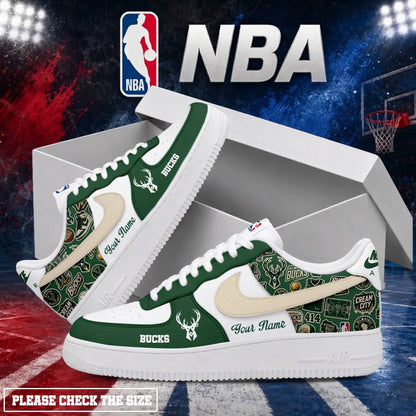 LIMITED EDITION - NEW CUSTOMIZED NBA11 MBU MILWAUKEE BUCKS AF1 SHOES