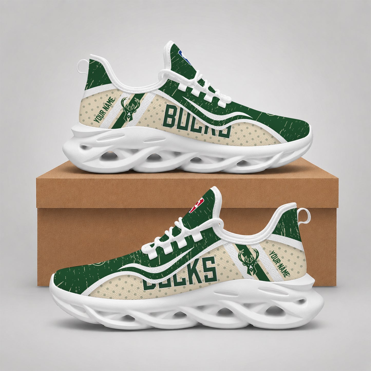 LIMITED EDITION - NEW CUSTOMIZED NBA11 MBU MILWAUKEE BUCKS MAX SOUL SHOES