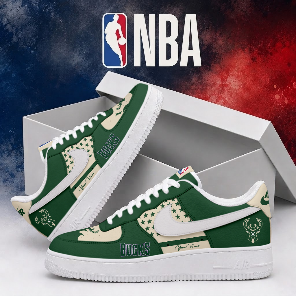 LIMITED EDITION - NEW CUSTOMIZED NBA11 MBU MILWAUKEE BUCKS AF1 SHOES
