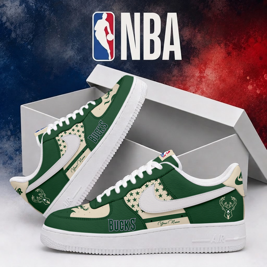 LIMITED EDITION - NEW CUSTOMIZED NBA11 MBU MILWAUKEE BUCKS AF1 SHOES