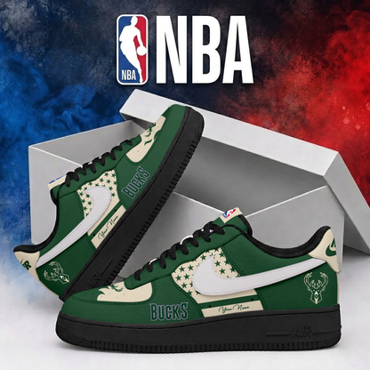 LIMITED EDITION - NEW CUSTOMIZED NBA11 MBU MILWAUKEE BUCKS AF1 SHOES