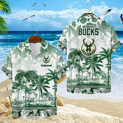 FINAL CLEARANCE - NEW CUSTOMIZED NBA11 MBU MILWAUKEE BUCKS UNISEX HAWAIIAN SHIRT