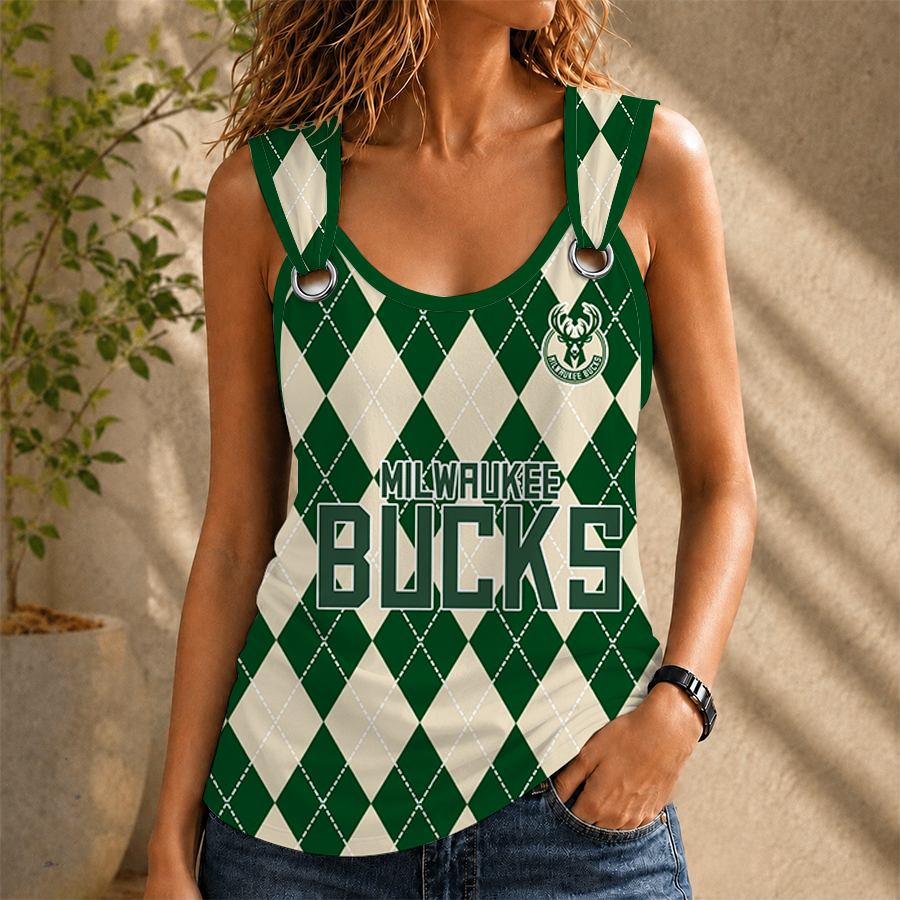 [HOT DEAL] NEW CUSTOMIZED NBA11 MBU MILWAUKEE BUCKS O-RING SHOULDER TANK TOP