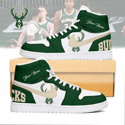LIMITED EDITION - NEW CUSTOMIZED NBA11 MBU MILWAUKEE BUCKS AIR JORDAN SNEAKERS