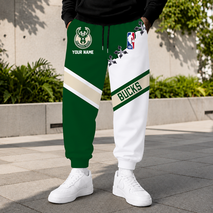 ELITE EDITION - NEW CUSTOMIZED NBA11 MBU MILWAUKEE BUCKS SWEATPANTS