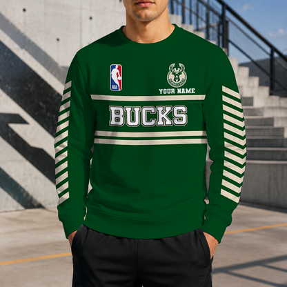 LIMITED EDITION - NEW CUSTOMIZED NBA11 MBU MILWAUKEE BUCKS UNISEX SWEATSHIRT