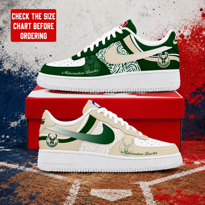 VIRAL EDITION - NEW CUSTOMIZED NBA11 MBU MILWAUKEE BUCKS AF1 SNEAKERS