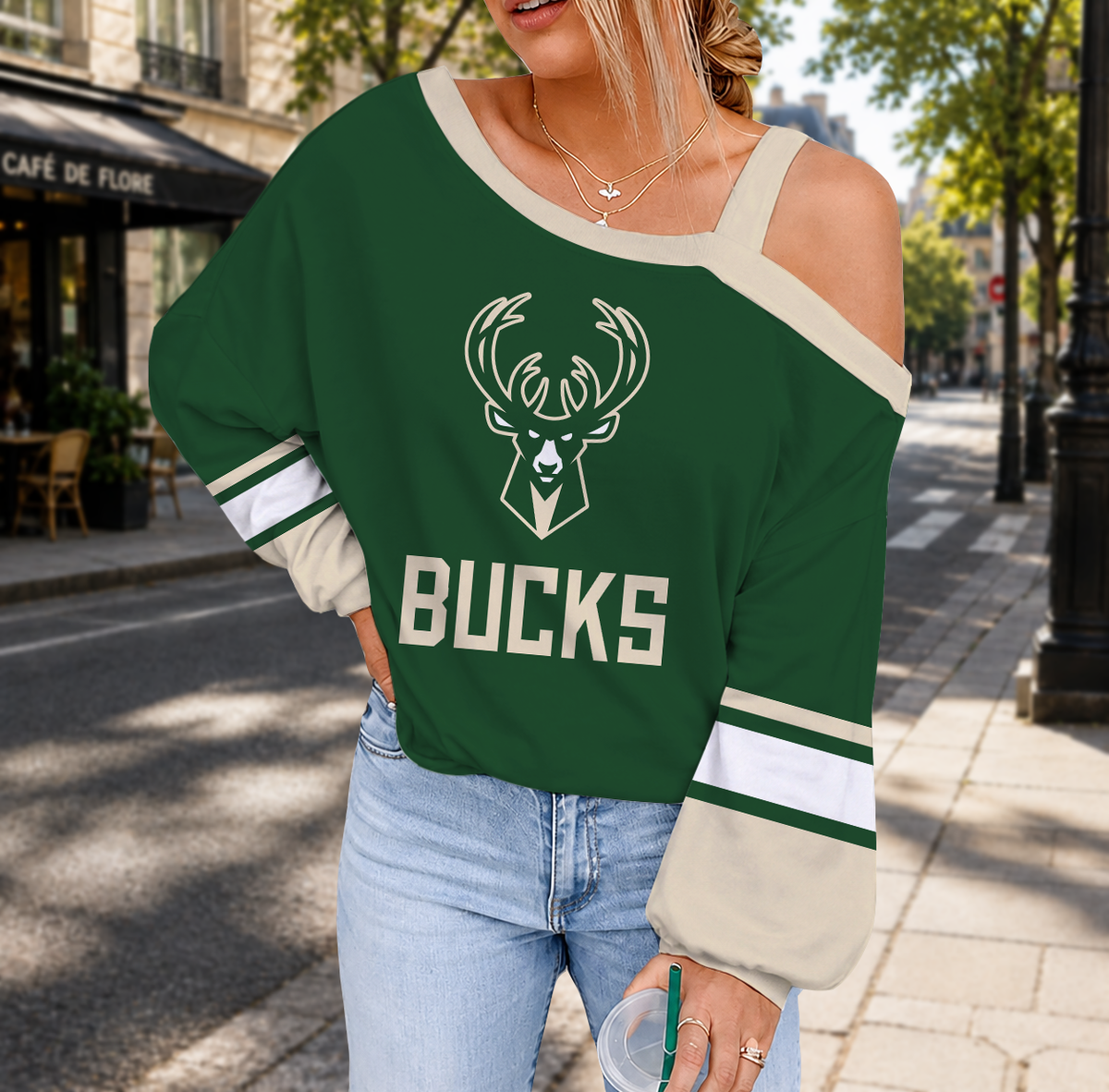 LIMITED EDITION - NEW CUSTOMIZED NBA11 MBU MILWAUKEE BUCKS DROP SHOULDER SWEATSHIRT