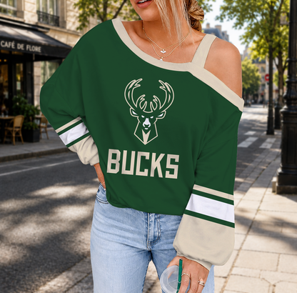 LIMITED EDITION - NEW CUSTOMIZED NBA11 MBU MILWAUKEE BUCKS DROP SHOULDER SWEATSHIRT