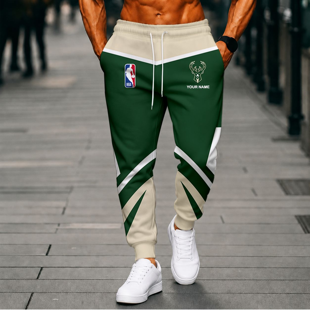 LIMITED EDITION - NEW CUSTOMIZED NBA11 MBU MILWAUKEE BUCKS SWEATPANTS