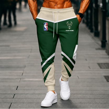 LIMITED EDITION - NEW CUSTOMIZED NBA11 MBU MILWAUKEE BUCKS SWEATPANTS