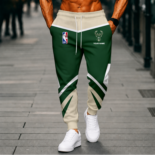 LIMITED EDITION - NEW CUSTOMIZED NBA11 MBU MILWAUKEE BUCKS SWEATPANTS