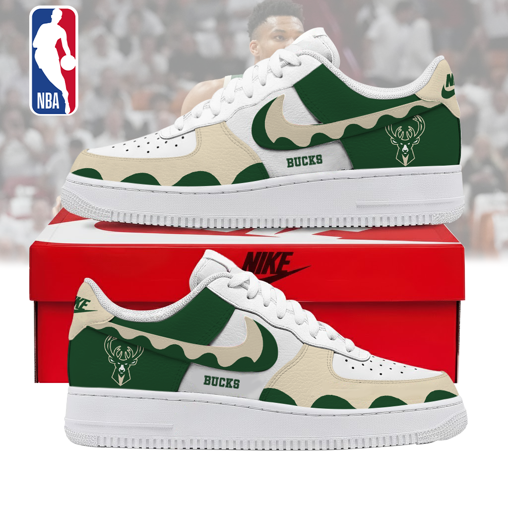 LIMITED EDITION - NEW CUSTOMIZED NBA11 MBU MILWAUKEE BUCKS AF1 SNEAKERS
