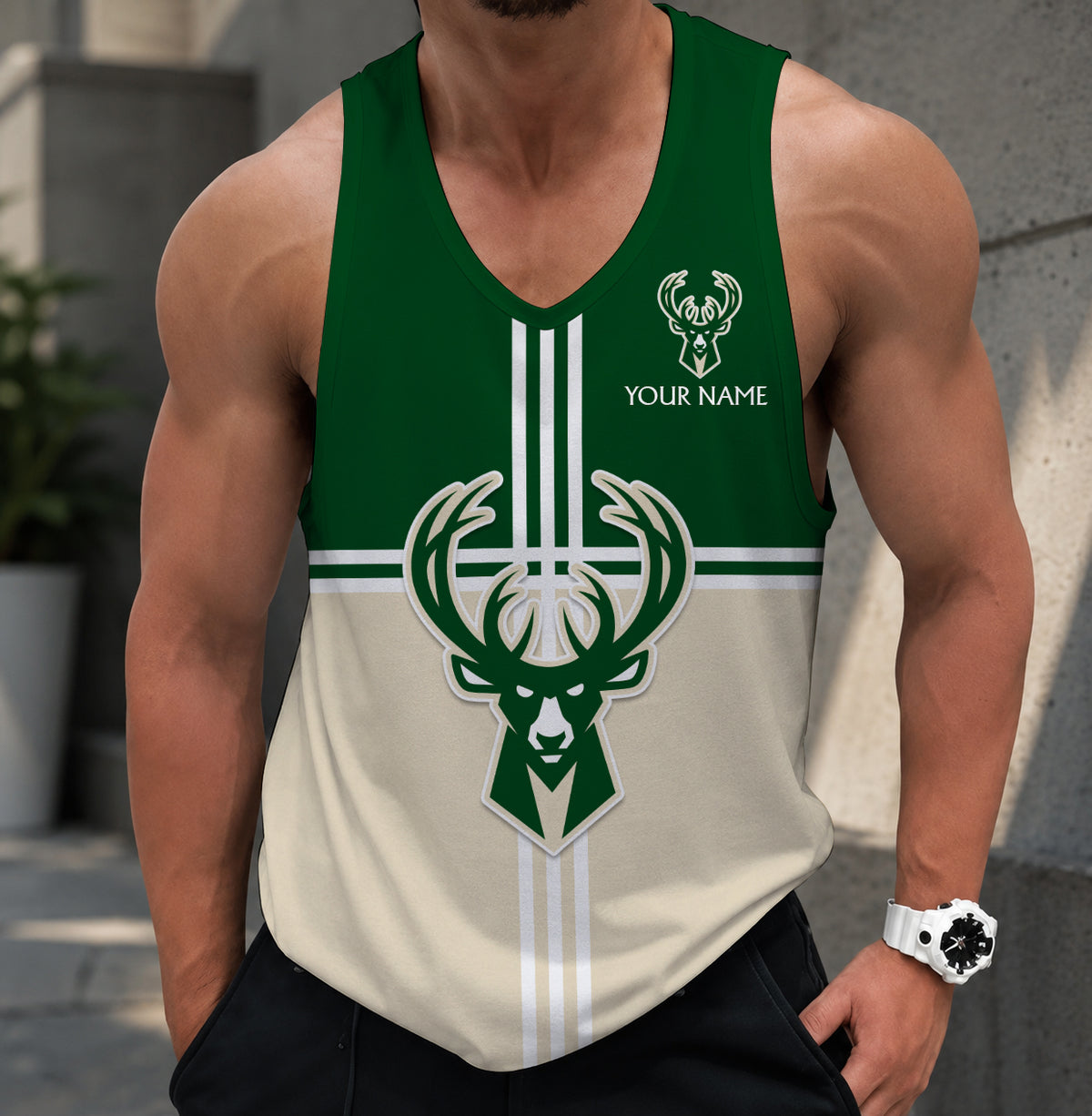 LIMITED EDITION - NEW CUSTOMIZED NBA11 MBU MILWAUKEE BUCKS MEN'S TANK TOP