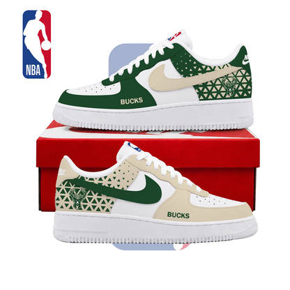 LIMITED EDITION - NEW CUSTOMIZED NBA11 MBU MILWAUKEE BUCKS AF1 SHOES