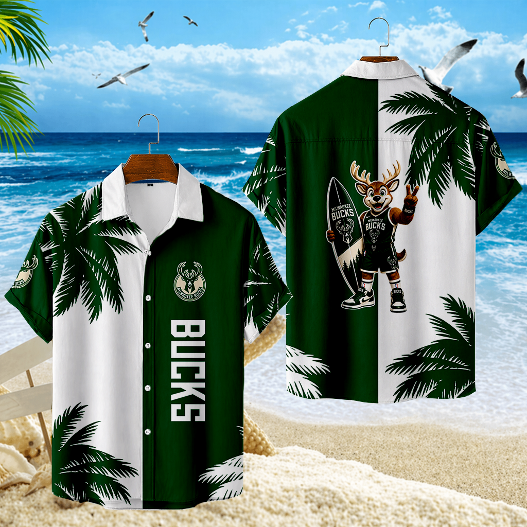 LIMITED EDITION - NEW CUSTOMIZED NBA11 MBU MILWAUKEE BUCKS UNISEX HAWAIIAN SHIRT