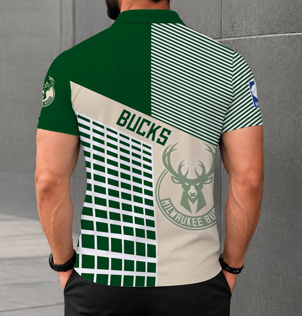 LIMITED EDITION - NEW CUSTOMIZED NBA11 MBU MILWAUKEE BUCKS POLO SHIRT