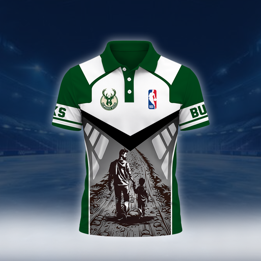 LIMITED EDITION - NEW CUSTOMIZED NBA11 MBU MILWAUKEE BUCKS POLO SHIRT