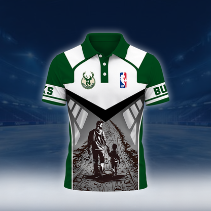 LIMITED EDITION - NEW CUSTOMIZED NBA11 MBU MILWAUKEE BUCKS POLO SHIRT