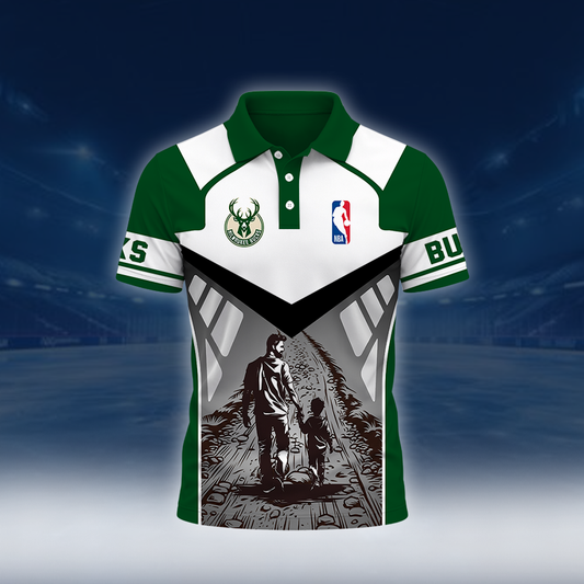 LIMITED EDITION - NEW CUSTOMIZED NBA11 MBU MILWAUKEE BUCKS POLO SHIRT