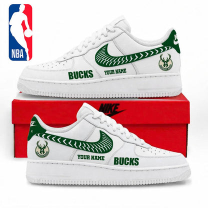 LIMITED EDITION - NEW CUSTOMIZED NBA11 MBU MILWAUKEE BUCKS AF1 SNEAKERS