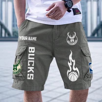 [HOT DEAL] NEW CUSTOMIZED NBA11 MBU MILWAUKEE BUCKS CARGO SHORTS