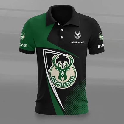 [HOT DEAL] NEW CUSTOMIZED NBA11 MBU MILWAUKEE BUCKS POLO SHIRT