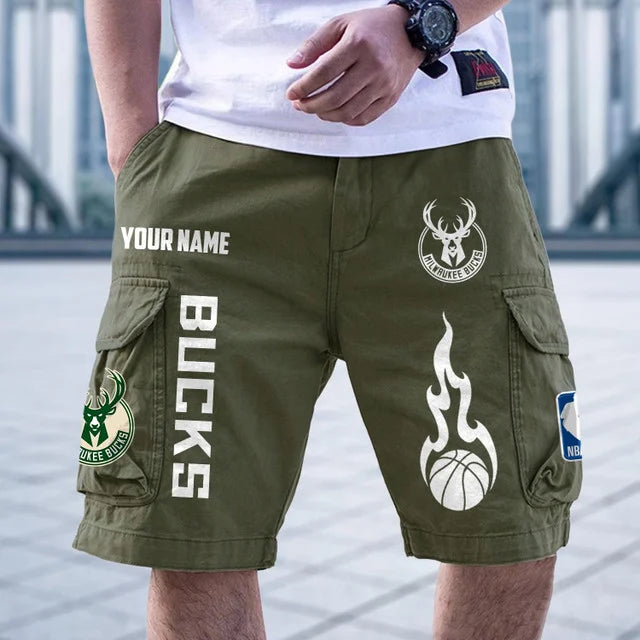 [HOT DEAL] NEW CUSTOMIZED NBA11 MBU MILWAUKEE BUCKS CARGO SHORTS