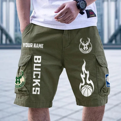 [HOT DEAL] NEW CUSTOMIZED NBA11 MBU MILWAUKEE BUCKS CARGO SHORTS