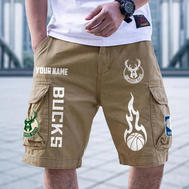[HOT DEAL] NEW CUSTOMIZED NBA11 MBU MILWAUKEE BUCKS CARGO SHORTS