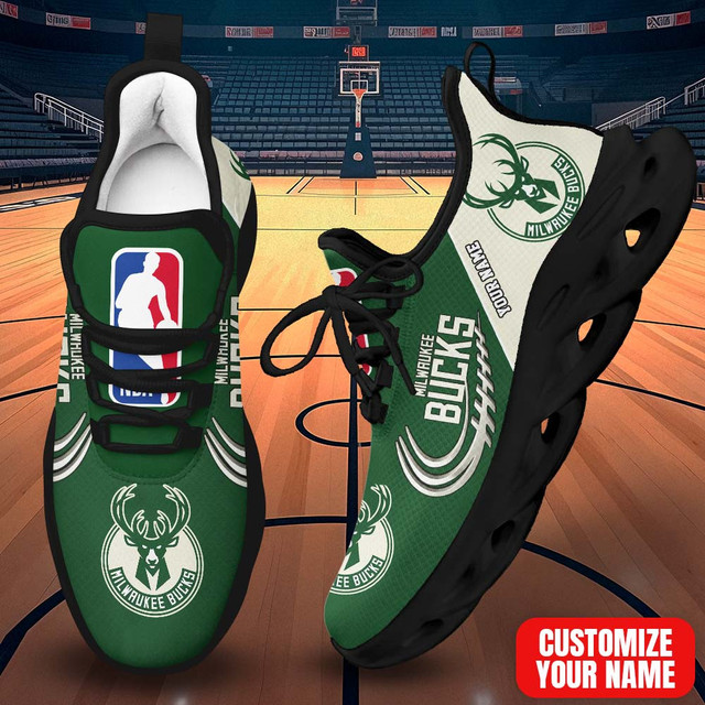 LIMITED EDITION - NEW CUSTOMIZED NBA11 MBU MILWAUKEE BUCKS PREMIUM CLUNKY SNEAKERS