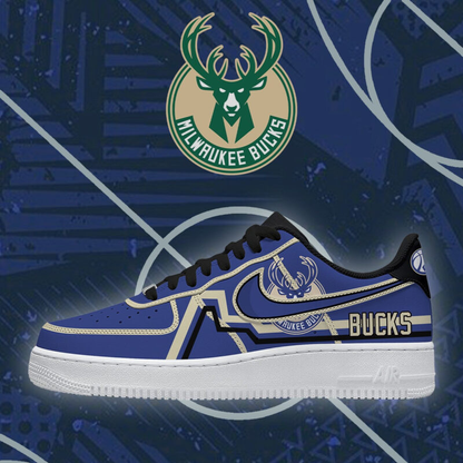 LIMITED EDITION - NEW CUSTOMIZED NBA11 MBU MILWAUKEE BUCKS AF1 SHOES