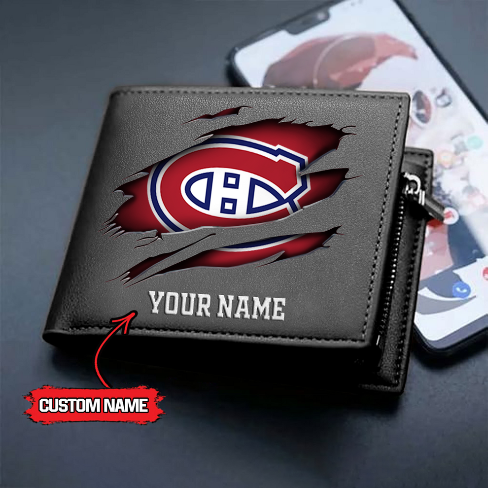 LIMITED EDITION - NEW CUSTOMIZED NHL11 MCD MONTREAL CANADIENS LEATHER WALLET