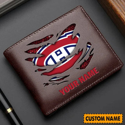 LIMITED EDITION - NEW CUSTOMIZED NHL11 MCD MONTREAL CANADIENS LEATHER WALLET
