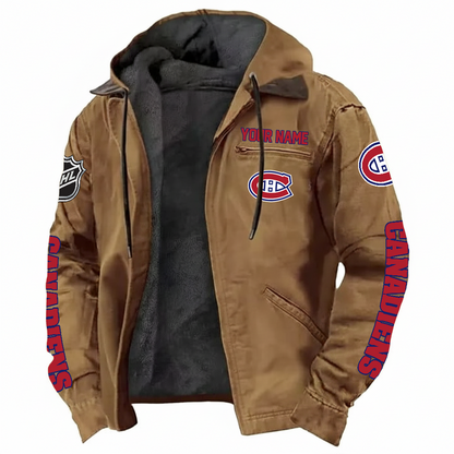 LIMITED EDITION - NEW CUSTOMIZED NHL11 MCD MONTREAL CANADIENS HOODED CARDIGAN JACKET