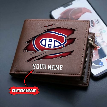 LIMITED EDITION - NEW CUSTOMIZED NHL11 MCD MONTREAL CANADIENS LEATHER WALLET