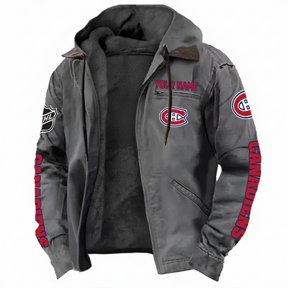 LIMITED EDITION - NEW CUSTOMIZED NHL11 MCD MONTREAL CANADIENS HOODED CARDIGAN JACKET