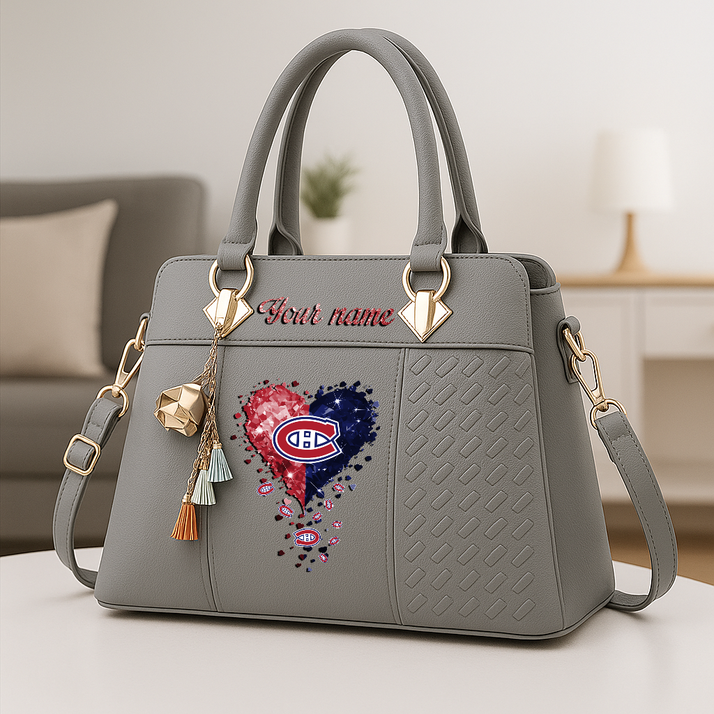 LIMITED EDITION - NEW CUSTOMIZED NHL11 MCD MONTREAL CANADIENS ZIP HANDBAG MULTICOLOR