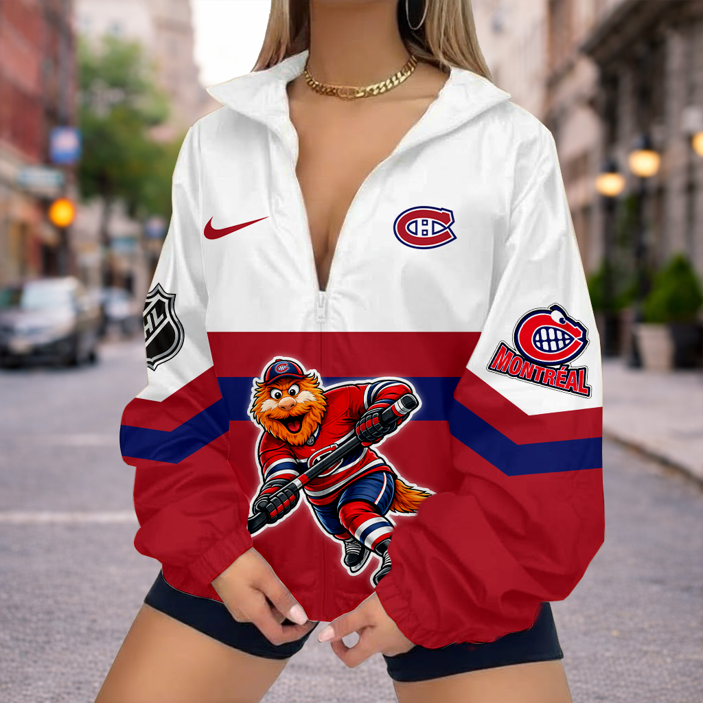LIMITED EDITION - NEW CUSTOMIZED NHL11 MCD MONTREAL CANADIENS V-NECK ZIPPER SWEATSHIRT JACKET