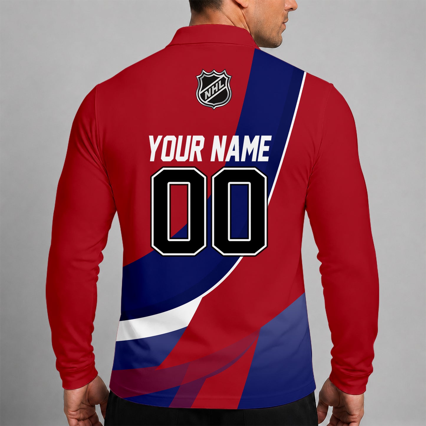 [SUPER SALE] NEW CUSTOMIZED NHL11 MCD MONTREAL CANADIENS MEN LONG SLEEVE POLO
