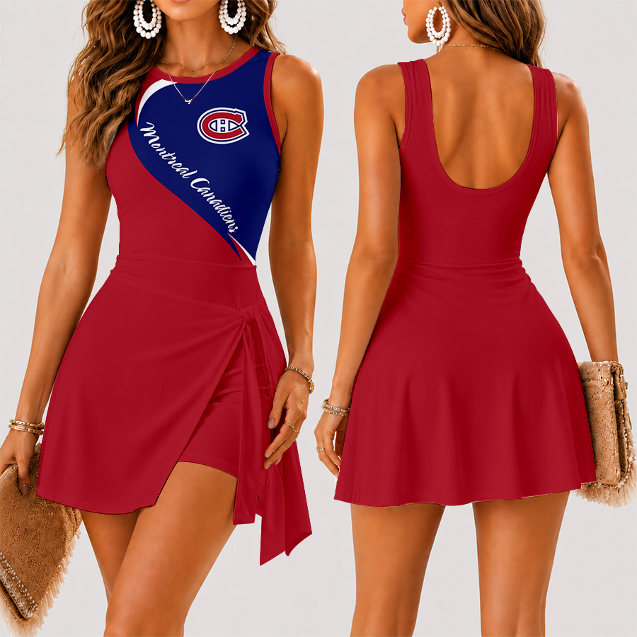 [SUPER SALE] NEW CUSTOMIZED NHL11 MCD MONTREAL CANADIENS WOMEN'S SUMMER SKORT DRESS