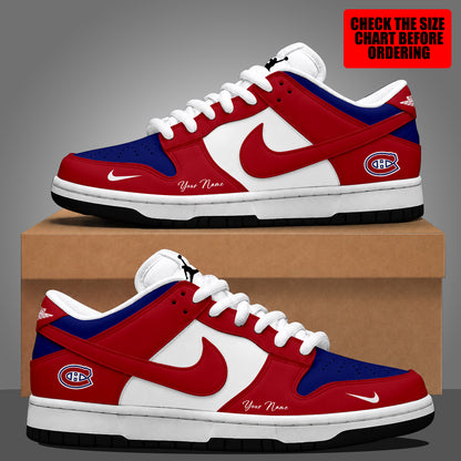 [SUPER SALE] NEW CUSTOMIZED NHL11 MCD MONTREAL CANADIENS DUNK LOW SHOES