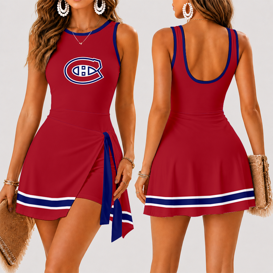 [SUPER SALE] NEW CUSTOMIZED NHL11 MCD MONTREAL CANADIENS WOMEN'S SUMMER SKORT DRESS