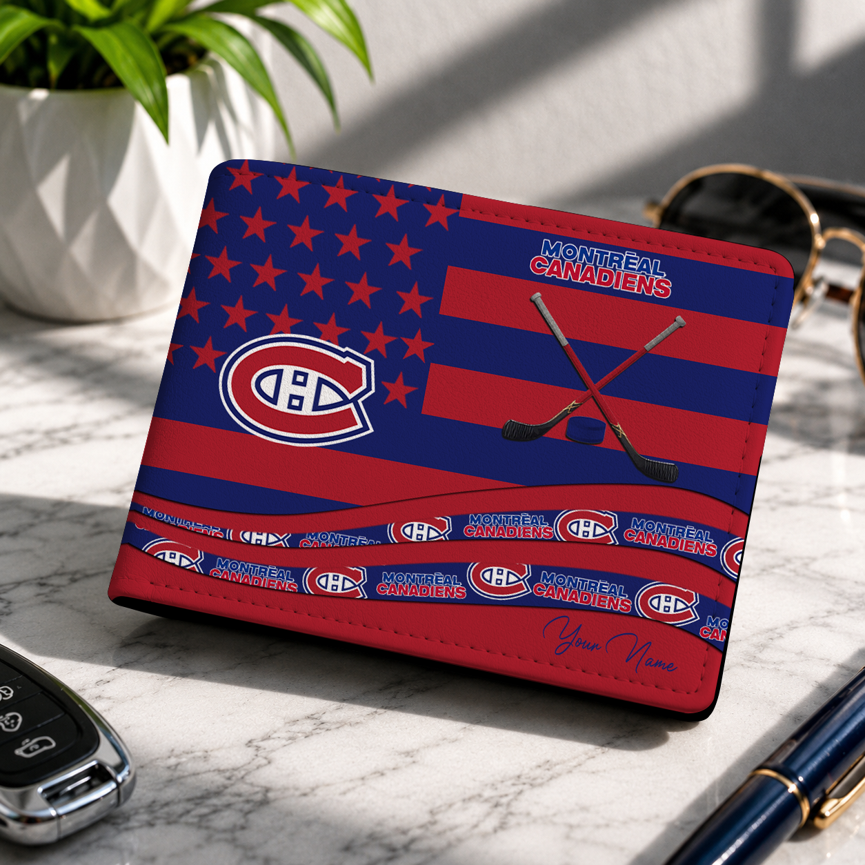 LIMITED EDITION - NEW CUSTOMIZED NHL11 MCD MONTREAL CANADIENS LEATHER WALLET